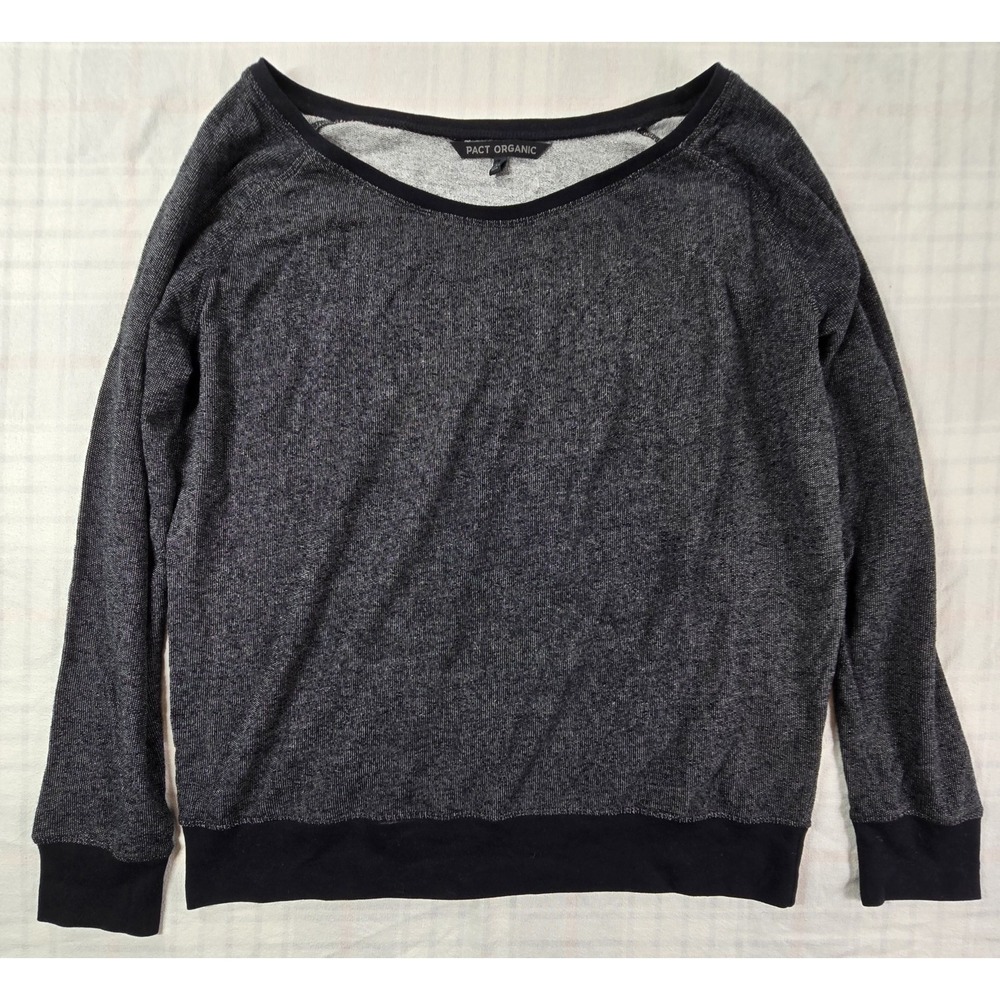 Pact Organic Womens Boat Neck Sweatshirt 100% Organic Cottton Soft Gray XL